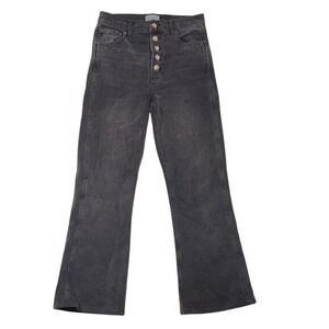 Boyish The Ricky High Rise Flare Jeans Moonfleet Faded Black Button Fly 28